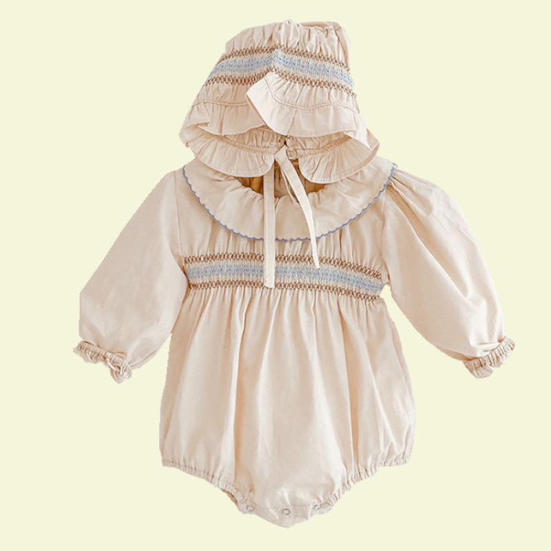Baby Toddler Ruffled Long Sleeve Bodysuit with Hat (Available in 2 colours)
