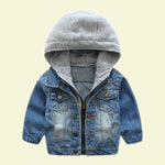 Load image into Gallery viewer, Baby Sky Blue Denim Jacket Hoodie Button Down Jeans Jacket Top
