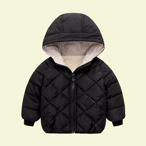 Kids hooded fleeced lined puffer jacket