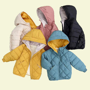 Kids hooded fleeced lined puffer jacket
